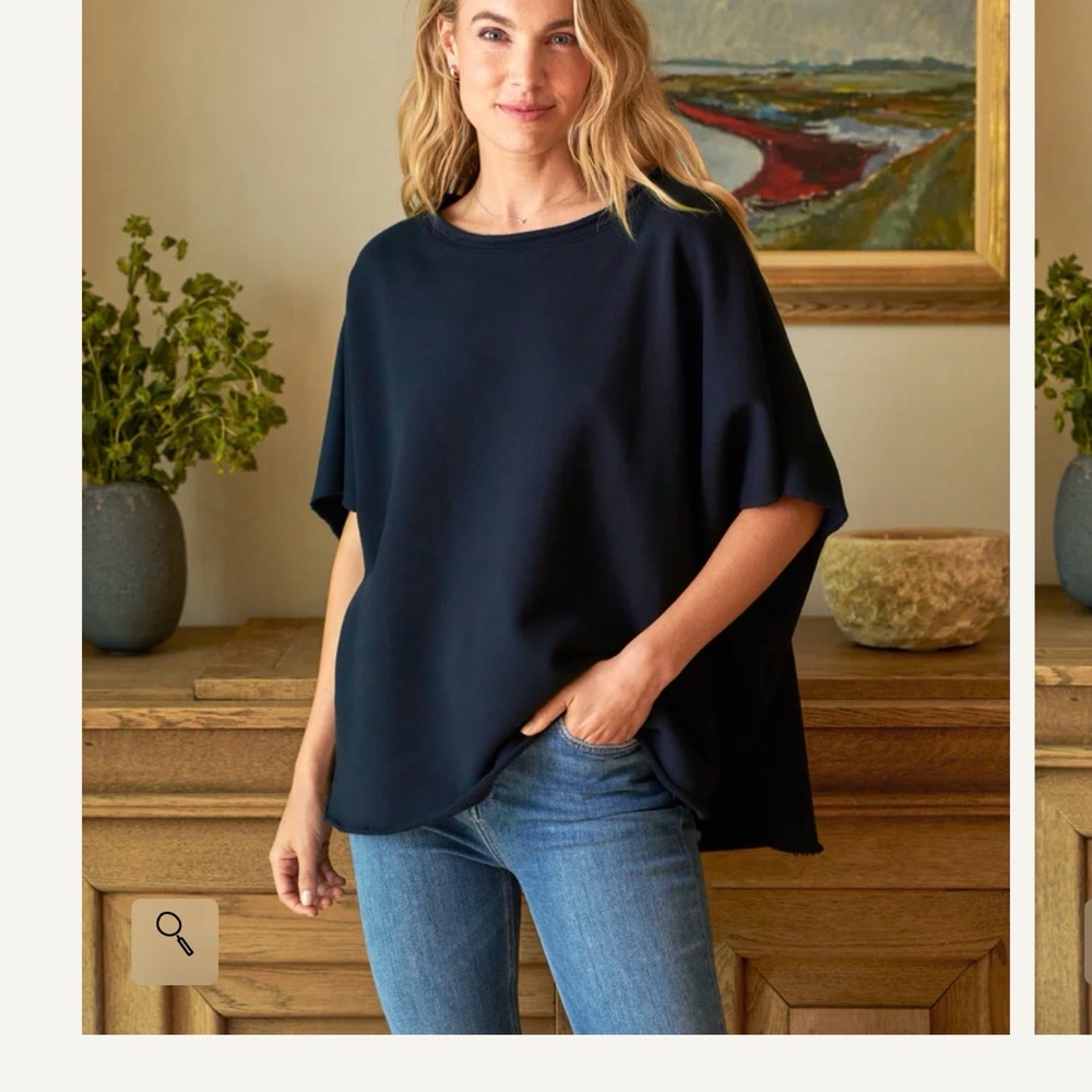 Frank & Eileen Olive Capelet in Dark Blue (not navy)